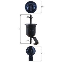 Fuel filter line filter 65mm KNECHT for TOYOTA LAND...