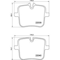 Brake pad set disc brake 18 mm BREMBO suitable for e.g....