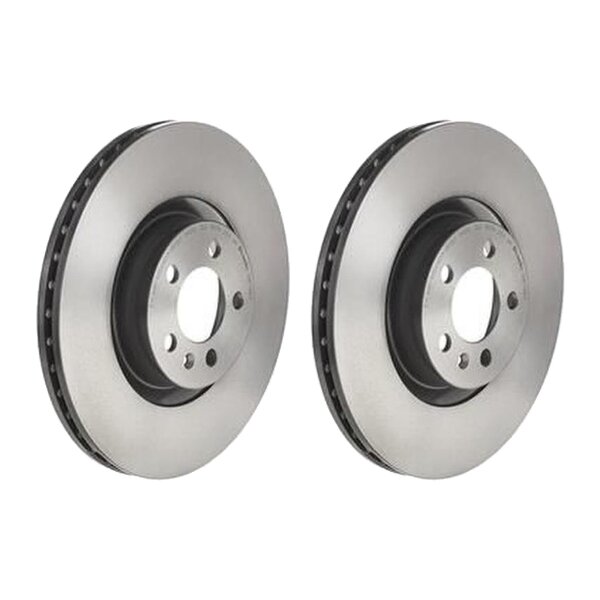 2 brake discs internally ventilated Ø 312 mm 25 mm coated BREMBO for VW POLO