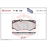 Brake pad set disc brake 18 mm BREMBO for MERCEDES-BENZ...