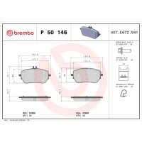 Brake pad set disc brake 19 mm BREMBO for MERCEDES-BENZ...