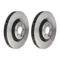 2 brake discs slotted Ø 350 mm 34 mm coated BREMBO...