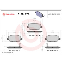 Bremsbelagsatz Scheibenbremse 16 mm BREMBO passend...
