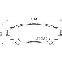 Brake pad set disc brake wear warning contact 15 mm...