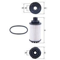 Ölfilter Filtereinsatz 61mm MAHLE für OPEL...