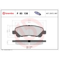 Bremsbelagsatz Scheibenbremse 15 mm BREMBO für...