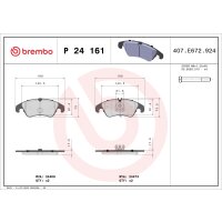 Brake pad set disc brake wear warning contact 18 mm...