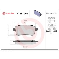 Brake pad set disc brake 16 mm BREMBO for e.g. RENAULT GRAND