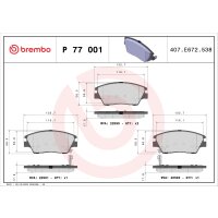 Bremsbelagsatz Scheibenbremse 18 mm BREMBO für u.a....