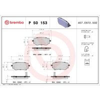 Brake pad set disc brake 18 mm BREMBO for MERCEDES-BENZ...