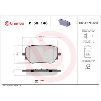Brake pad set disc brake 17 mm BREMBO for MERCEDES-BENZ...