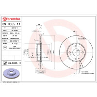 2 brake discs ventilated Ø 258 mm 22 mm coated BREMBO for e.g. MAZDA 2