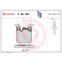 Brake pad set disc brake 17 mm BREMBO suitable for e.g....