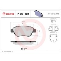 Brake pad set disc brake 18 mm BREMBO suitable for e.g....