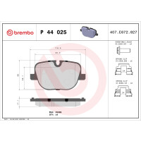 Bremsbelagsatz Scheibenbremse 17 mm BREMBO für u.a....