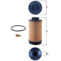 Oil filter filter insert 70mm KNECHT for NISSAN FUSO...