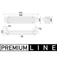 Intercooler cooling fins soldered alu 586 mm - 148 mm MAHLE for e.g. MINI MINI