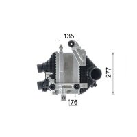 Intercooler cooling fins soldered alu 277 mm - 135 mm MAHLE for e.g. BMW 4