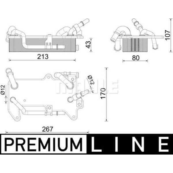 Ölkühler Automatikgetriebe 100mm MAHLE für AUDI A4 Allroad B9