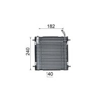 Oil cooler cooling fins brazed 240 mm - 182 mm MAHLE for BMW 7 Series