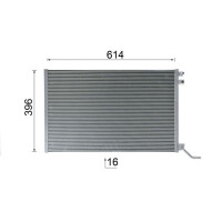 Kühler Motor Kühlrippen gelötet 614 mm - 396 mm Alu MAHLE für u.a. JAGUAR XF