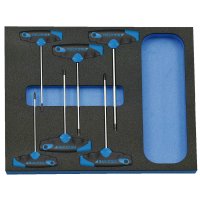 Screwdriver set in check tool module, 6 pieces GEDORE BLUE