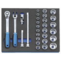 Steckschlüssel-Sortiment 1/2 in Check-Tool-Modul...