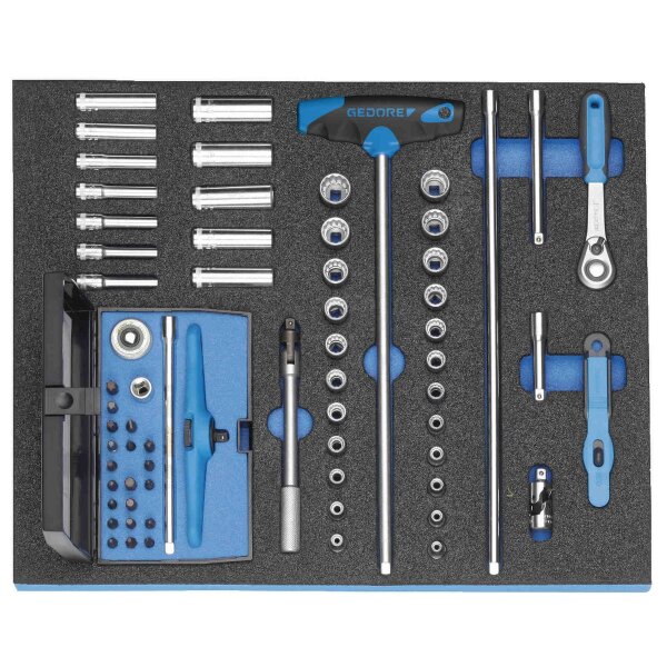 Steckschlüssel-Sortiment 1/4 in Check-Tool-Modul 67-teilig GEDORE 2005 CT2-D 20