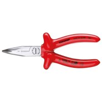 VDE flat round nose pliers with dip insulation 160 mm...