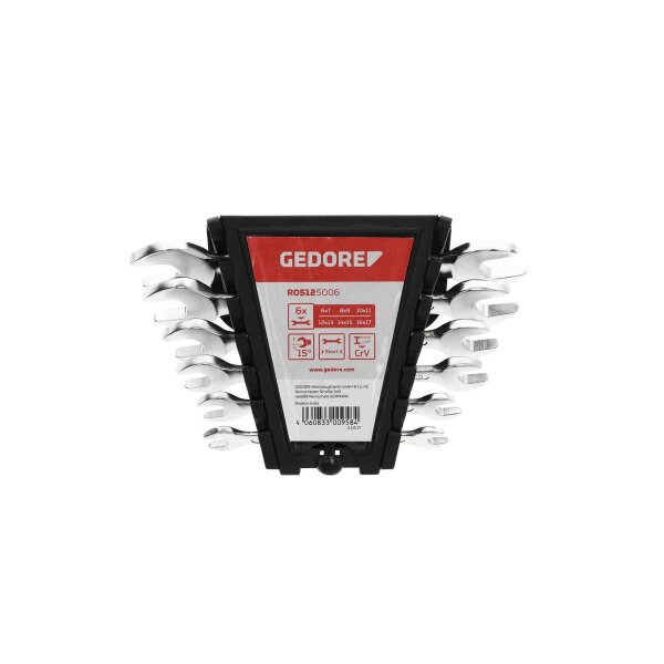 Short combination wrench set SW6-17 mm, 6 pieces GEDORE R05125006