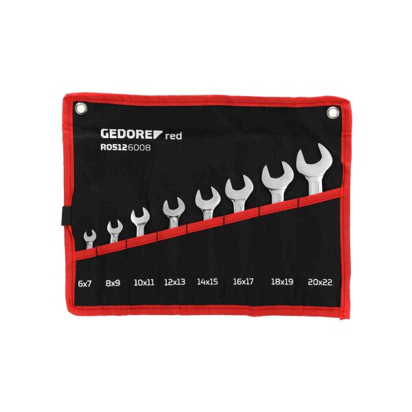 Short combination wrench set SW6-22 mm, 8-piece GEDORE R05126008