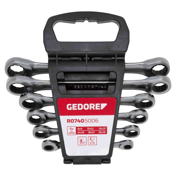 Doppelringratschenschlüssel-Satz SW8-19mm 6-teilig GEDORE R07405006