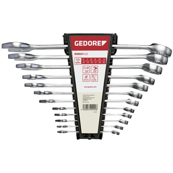 Ring-/Gabelschlüsselsatz Vanadium Stahl verchromt GEDORE Profi-Werkzeuge