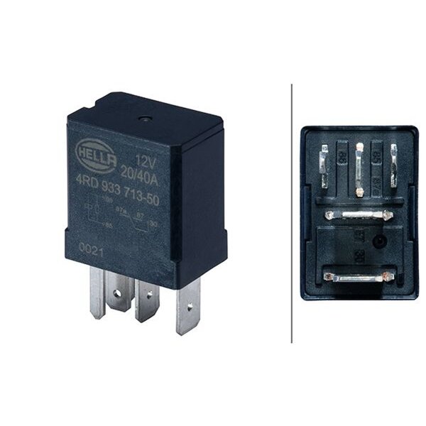 Relay Operating Current 12 V changeover contact 5-pole HELLA for e.g. FORD