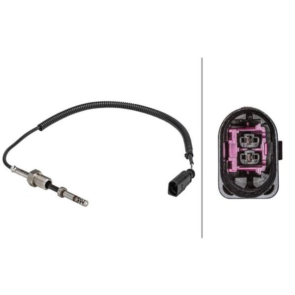 Sensor Exhaust Gas Temperature 2-pin 450 mm cable HELLA for e.g. VW TRANSPORTER