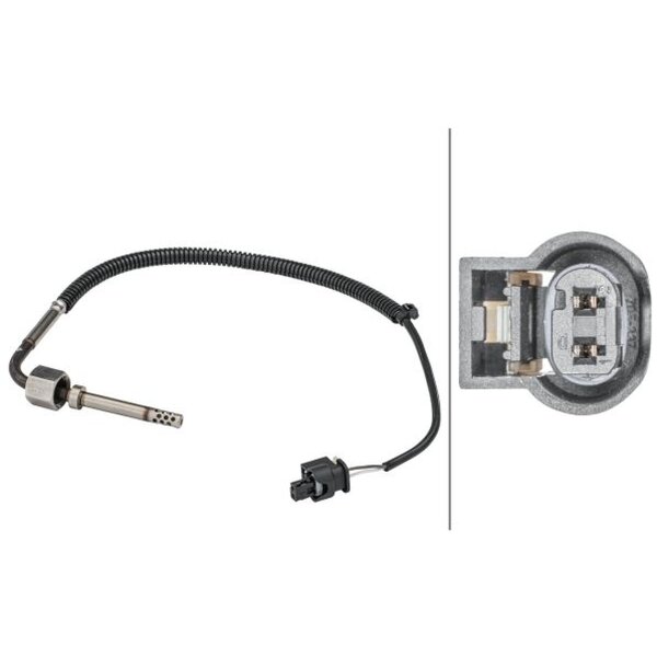 Sensor Exhaust Gas Temperature 2-pin 1,100 mm cable HELLA for e.g. MB E-CLASS