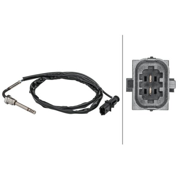 Sensor Exhaust Gas Temperature 2-pin 1,100 mm cable HELLA for e.g. OPEL ZAFIRA