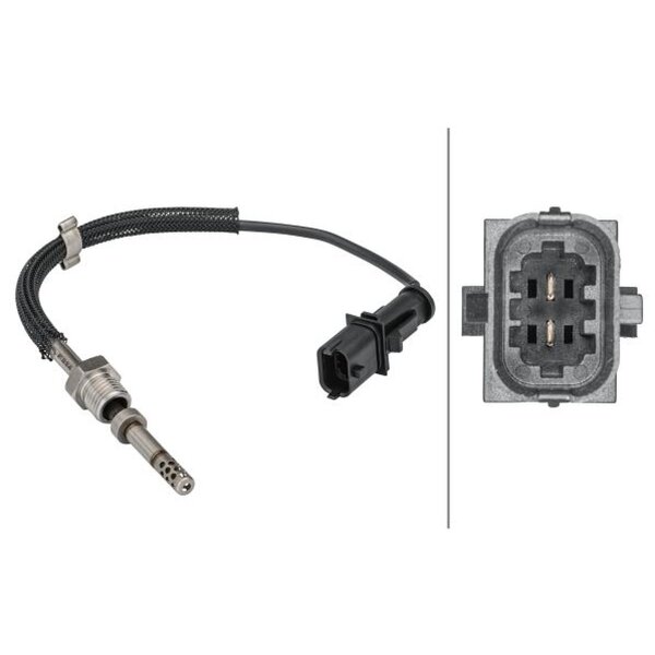 Sensor exhaust gas temperature screwed 2-pin 220mm cable HELLA for e.g.CADILLAC