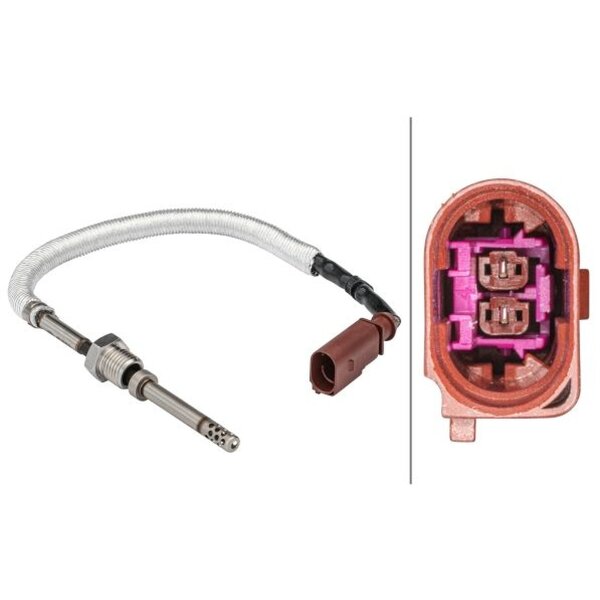 Sensor Exhaust Gas Temperature screwed 2-pin 220 mm cable HELLA for e.g. AUDI A4