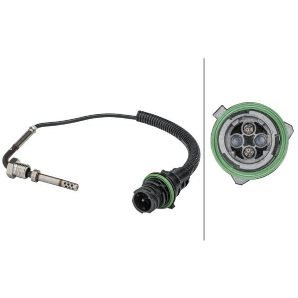Exhaust gas temperature sensor screwed 2-pin 250 mm cable HELLA