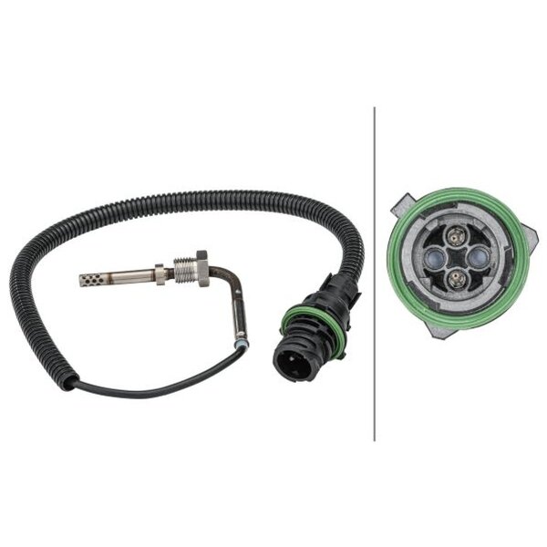 Sensor Exhaust Gas Temp screwed 2-pin 470 mm cable HELLA for e.g. MB ACTROS