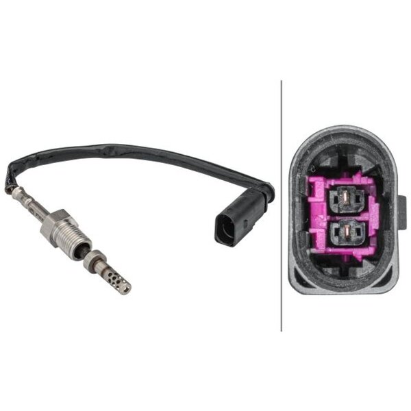 Sensor Abgastemperatur 2-polig 175 mm Kabel HELLA für u.a. VW CRAFTER