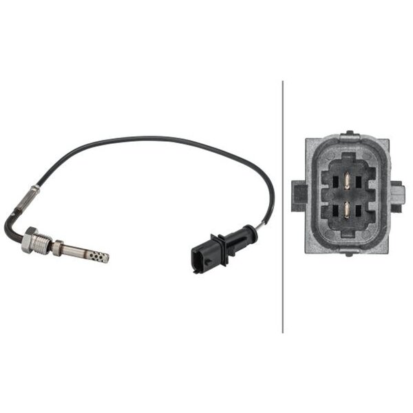 Sensor Abgastemperatur 2-polig 320 mm Kabel HELLA für u.a. FIAT CROMA