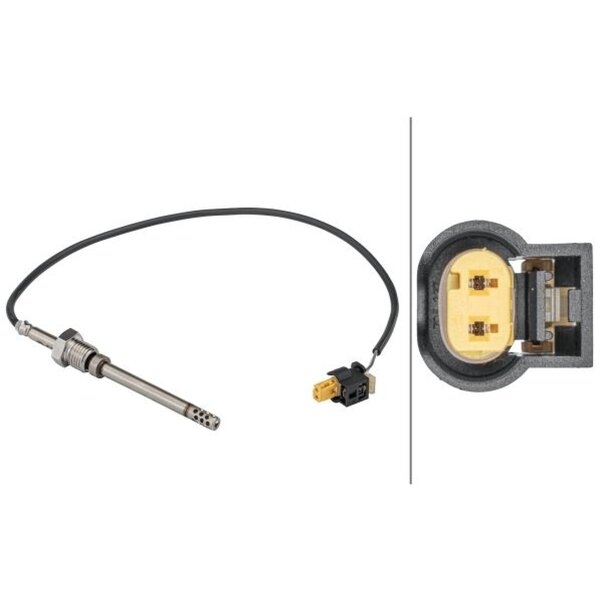 Sensor Exhaust Gas Temperature 2-pin 385 mm cable HELLA for e.g. MB E-CLASS