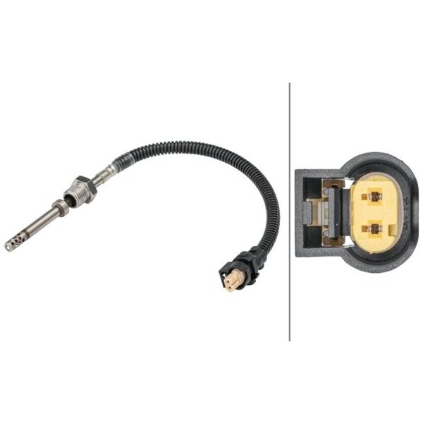 Sensor Exhaust Gas Temperature 2-pin 215 mm cable HELLA for e.g. MB GL-CLASS