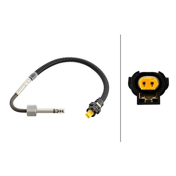 Sensor Abgastemperatur 2-polig 225 mm Kabel HELLA für u.a. MB GL-KLASSE