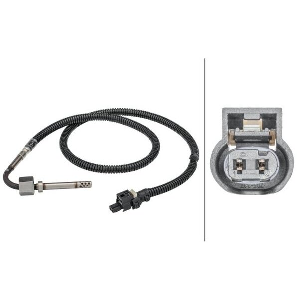 Sensor Exhaust Gas Temperature 2-pin 675 mm cable HELLA for e.g. MB S-CLASS