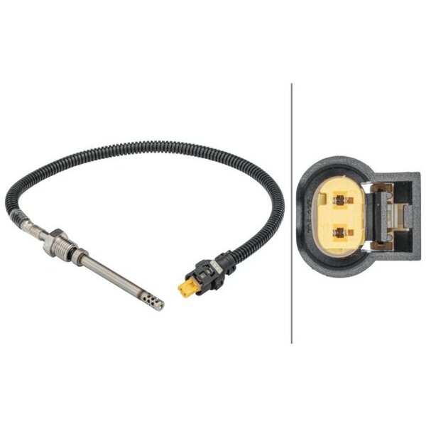 Sensor Exhaust Gas Temperature 2-pin 375 mm cable HELLA for e.g. MB E-CLASS