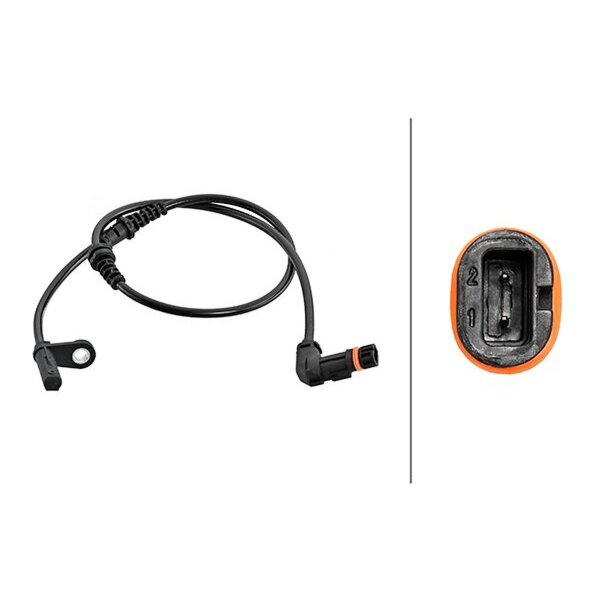Wheel Speed Sensor 2-pole Hall sensor 630 mm cable HELLA for e.g. MB C-KLASSE