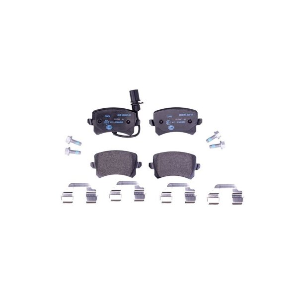 Brake pad set, disc brake 17.2 mm HELLA for AUDI Q3 and others